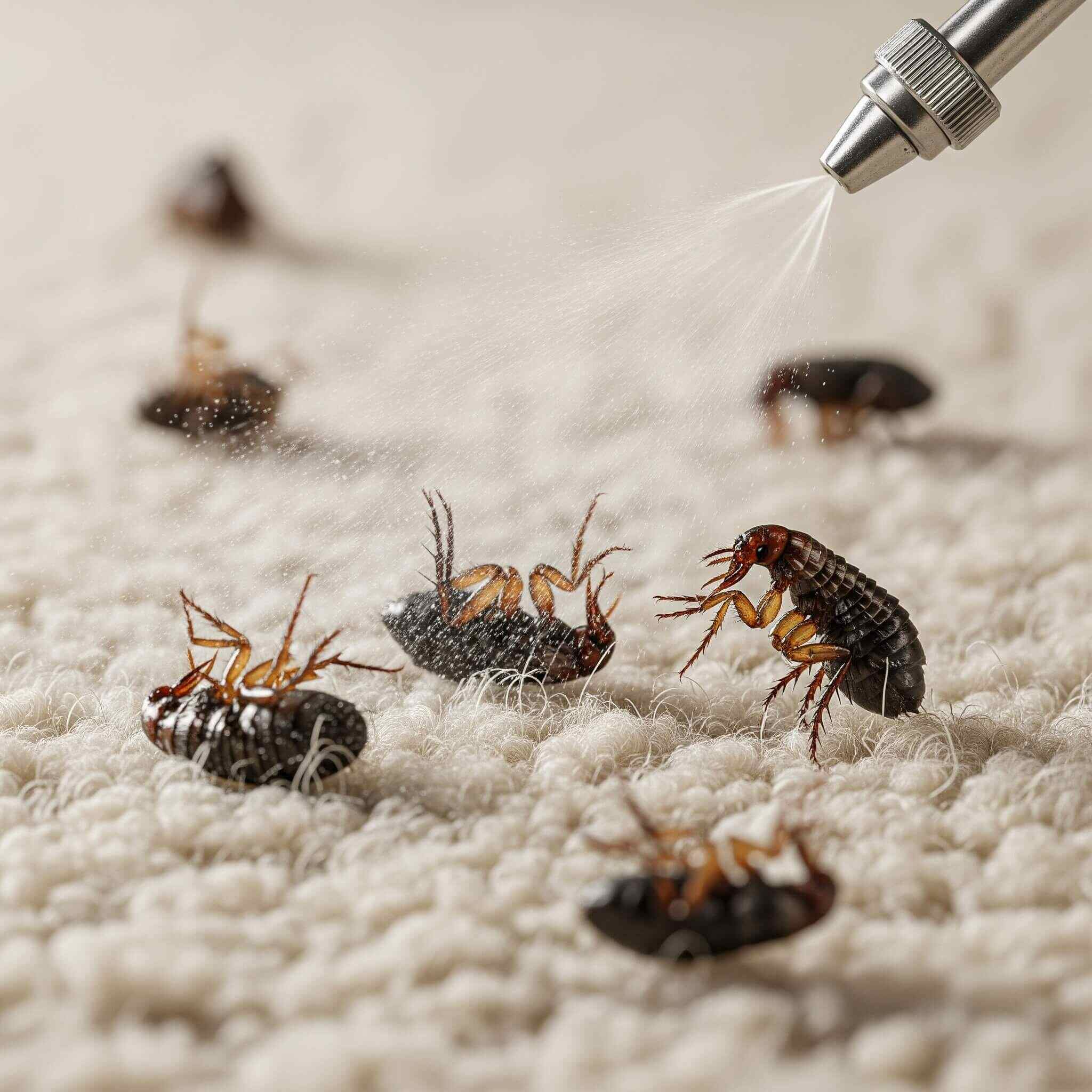 A group of fleas being exterminated